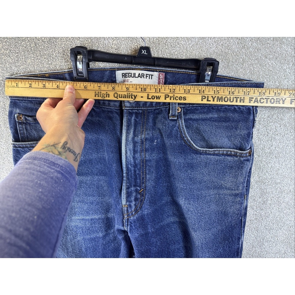 Levi's 505 Jeans Mens 36x30 Blue Regular Fit Straight Leg Denim Pants - Picture 8 of 11